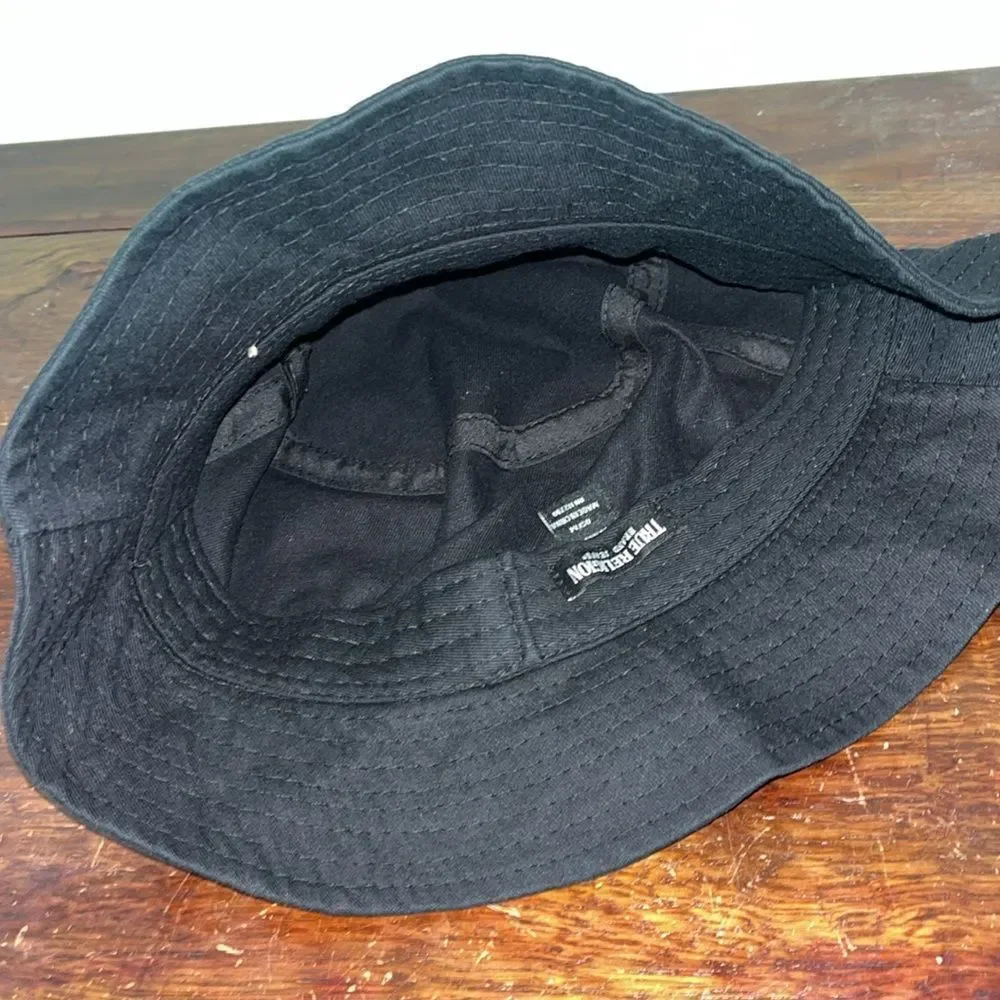 All New NO TAGS Black w/Red Unisex TRUE RELIGION Crushable Bucket Hat Cap